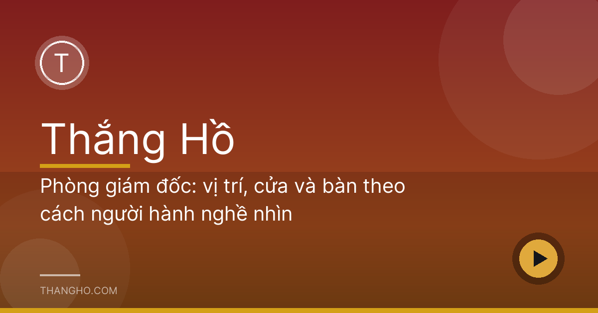 Phòng làm việc giám đốc gọn gàng có bàn tựa tường và góc tiếp khách